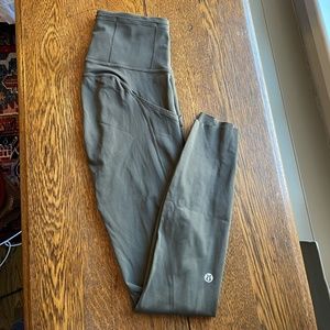 Lululemon Fast and Free Leggings 25" Dark Olive Green Size 2